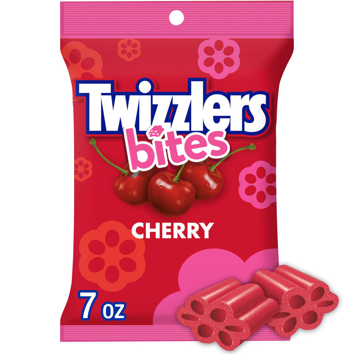TWIZZLERS Bites Cherry Flavored Licorice Style, Chewy Candy Bags, 7 oz (12 Count)