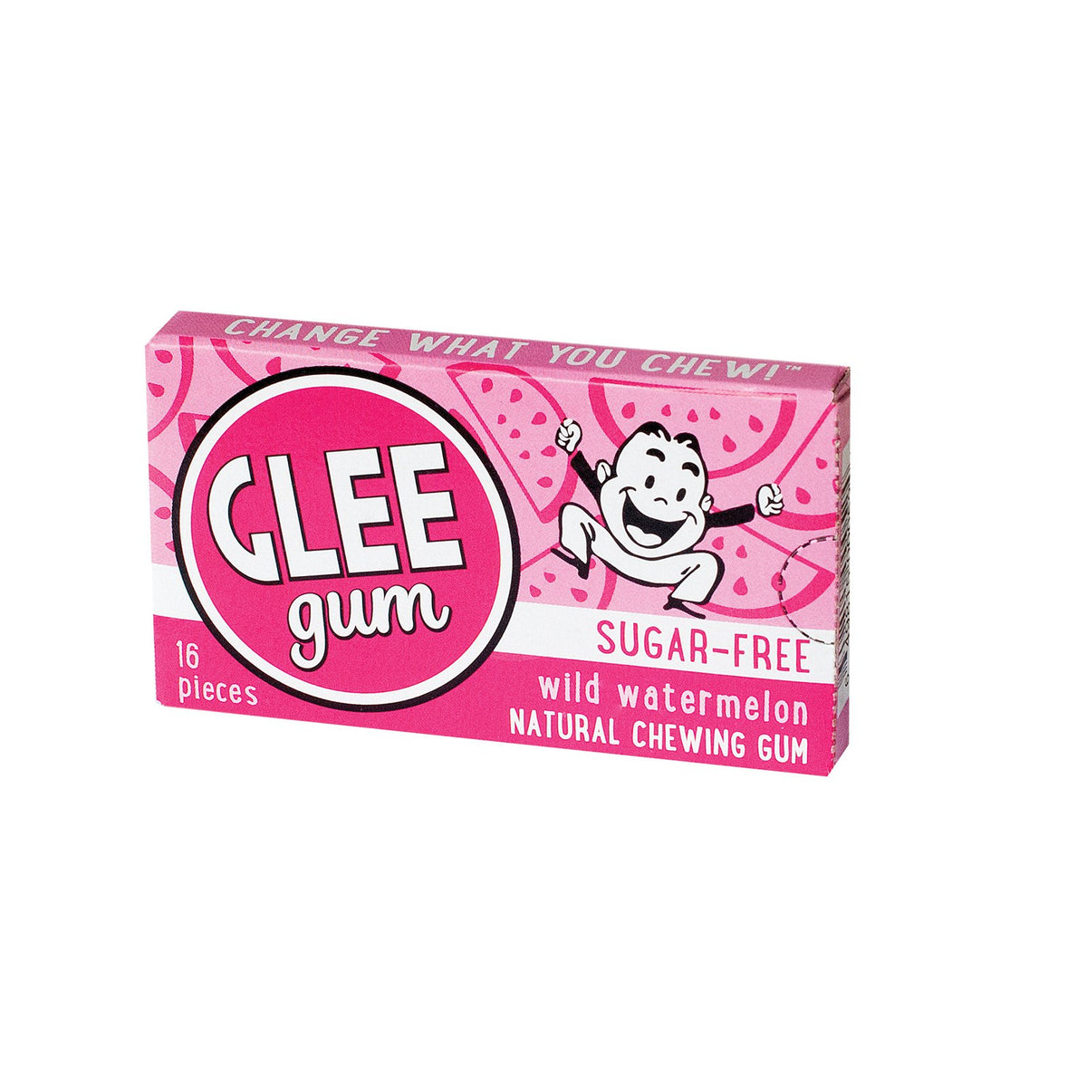 Glee Gum Wild Watermelon Chewing Gum, 16 Pieces Per Pack - 12 Per Case.
