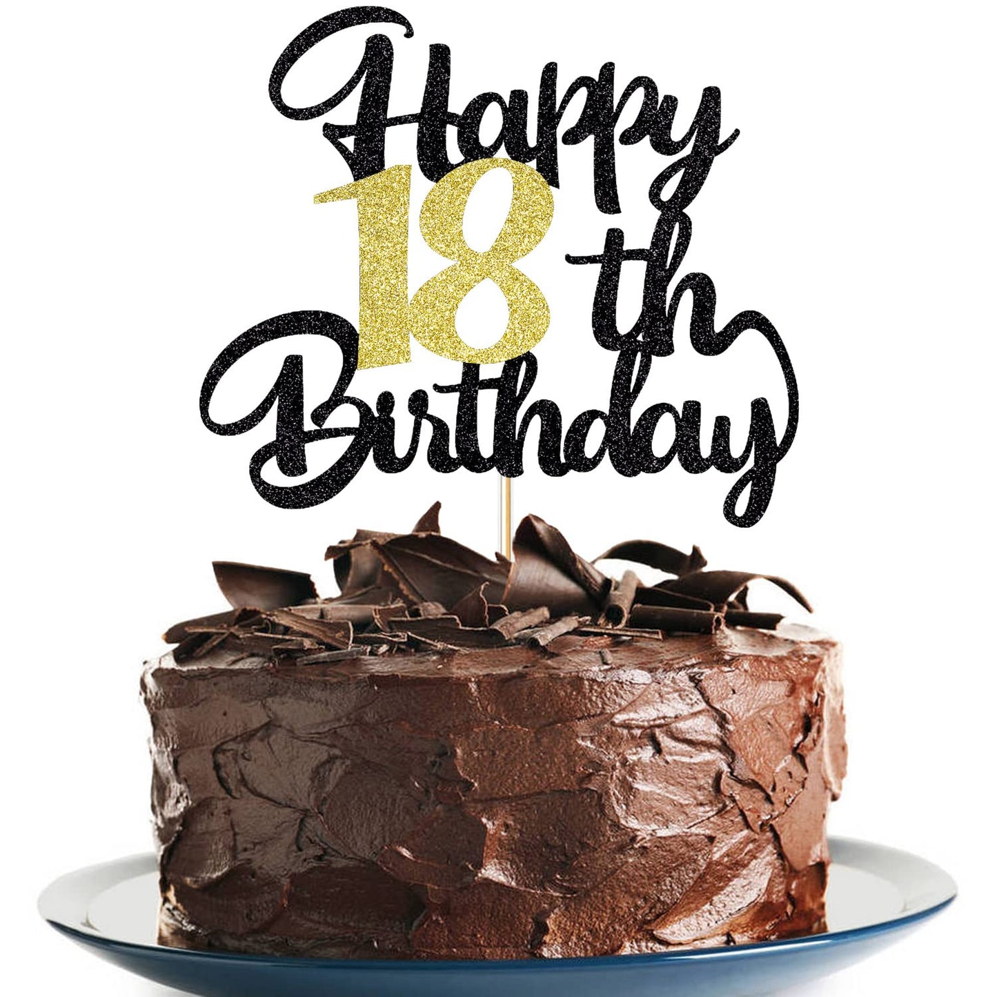 Klionjor 18Th Birthday Cake Topper - Happy Birthday Decoration For 18Th Party - Gift Plugin (18)