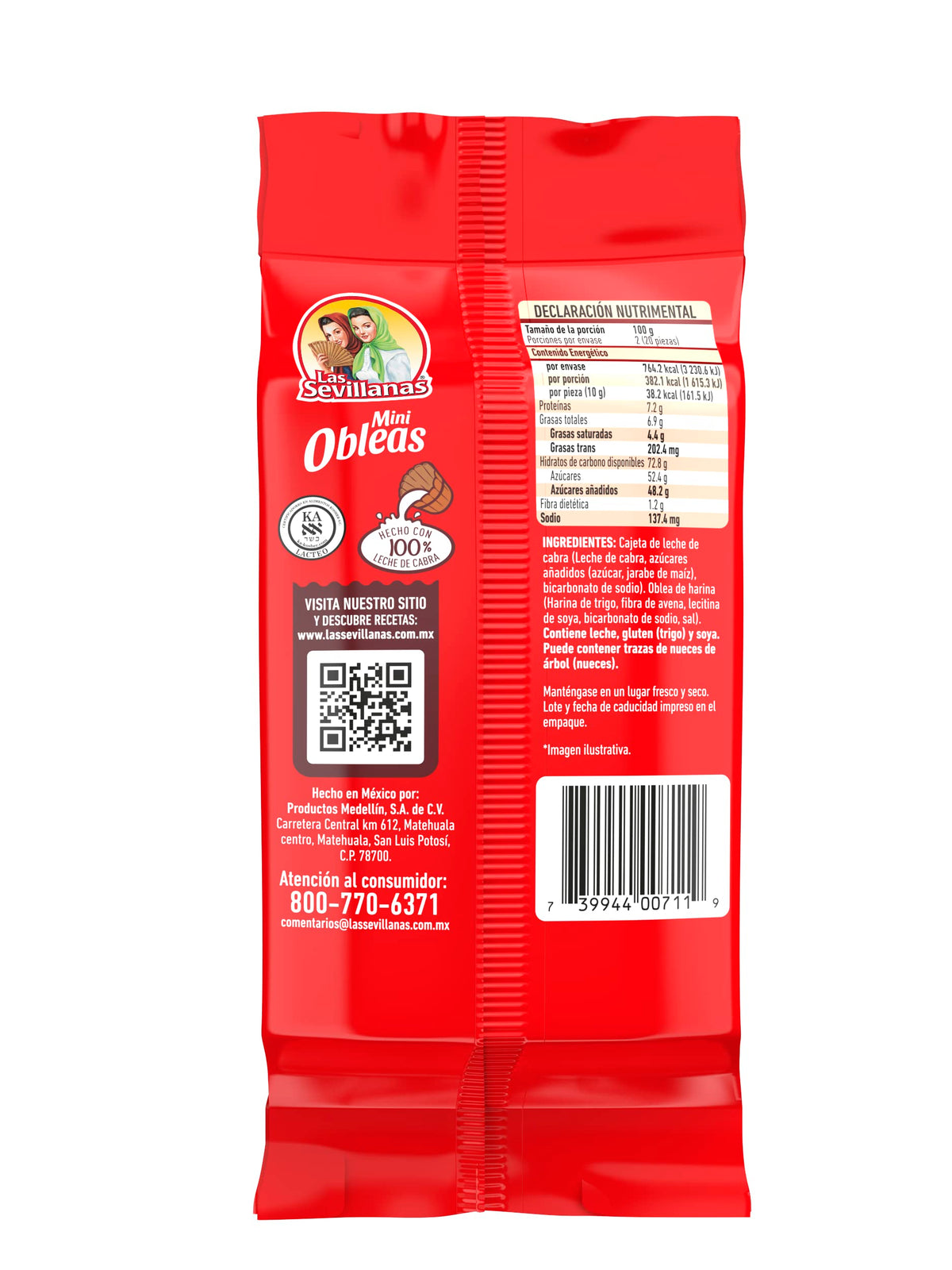 Mini Obleas With Cajeta (20 Delicious Wafers With Goat'S Milk Candy), Packaging May Vary