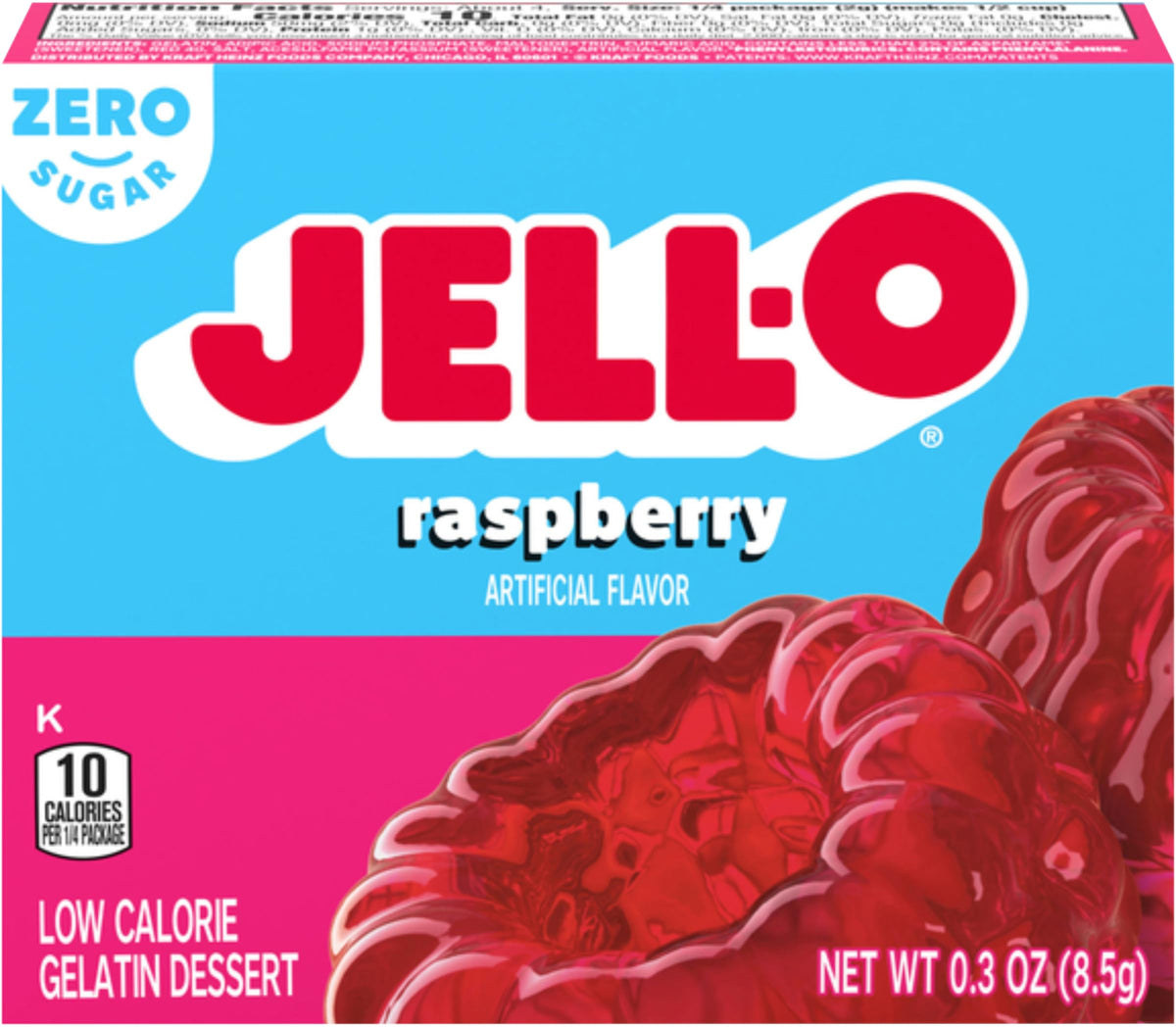 Jell-O Raspberry Sugar-Free Gelatin Mix (0.3 Oz Boxes, Pack Of 6)