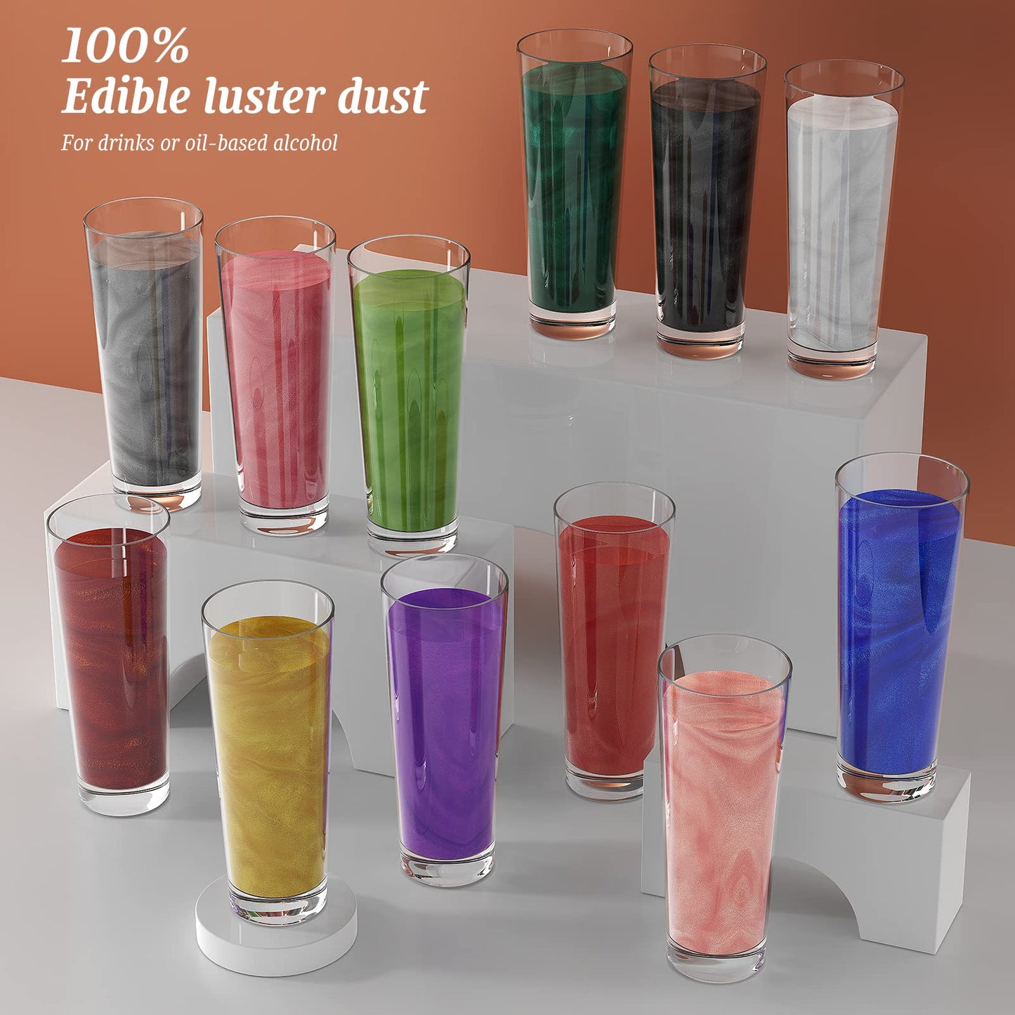 Shanlinly Silver Edible Luster Dust - 5 Grams Food Grade Cake Dust Shimmer Powdered, Edible Metallic Powder Food Coloring for Ca