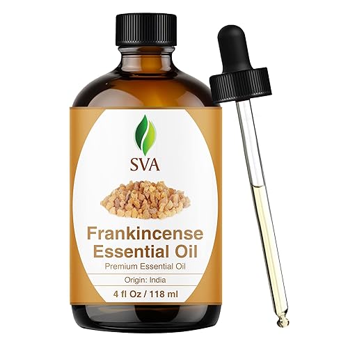 Sva Frankincense Essential Oil 4Oz (118 Ml) Boswellia Serrata Premium Essential Oil With Dropper For Diffuser, Aromatherapy, Hai