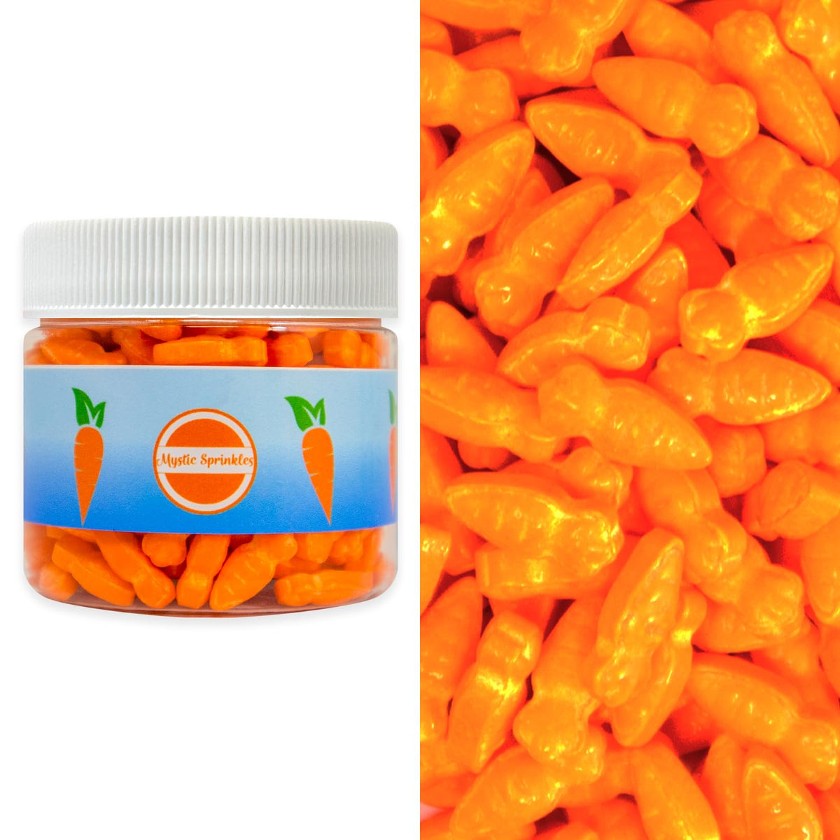 Mystic Sprinkles Easter Candy Shapes Sprinkles (Carrots, 2oz Jar)