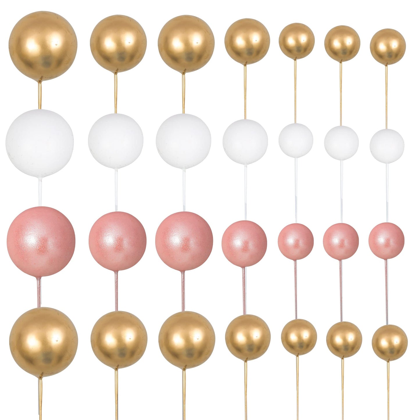 Gyufise 30Pcs Balls Cake Topper Mini Balloons Cake Toppers Foam Ball Cake Decorations Balloon Cake Topper Ball Shaped Cake Inser