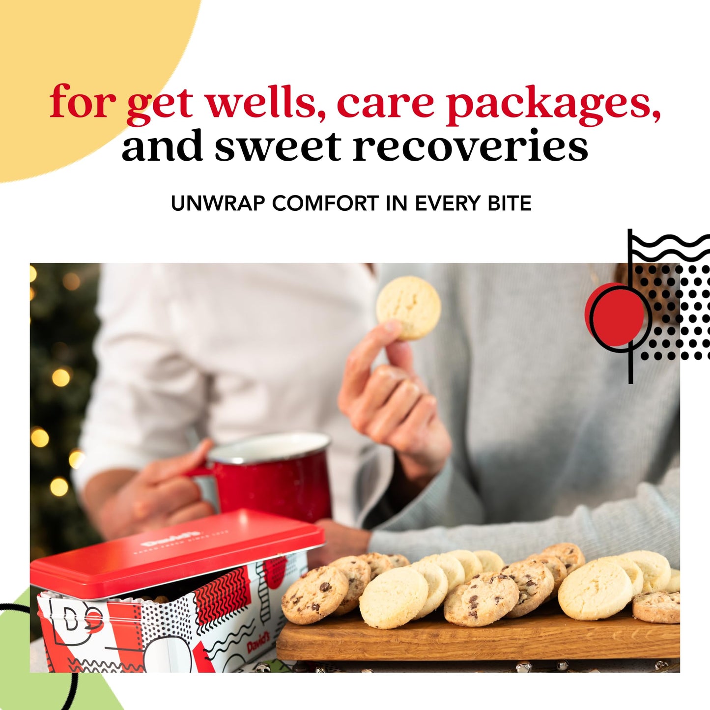 Davids Cookies Get Well Soon Cookie Gift Basket - Gourmet Bakery Dessert Gift For Recovery, Comfort And Appreciation Occasions - Shortbread Cookies Sweet Sampler Tin