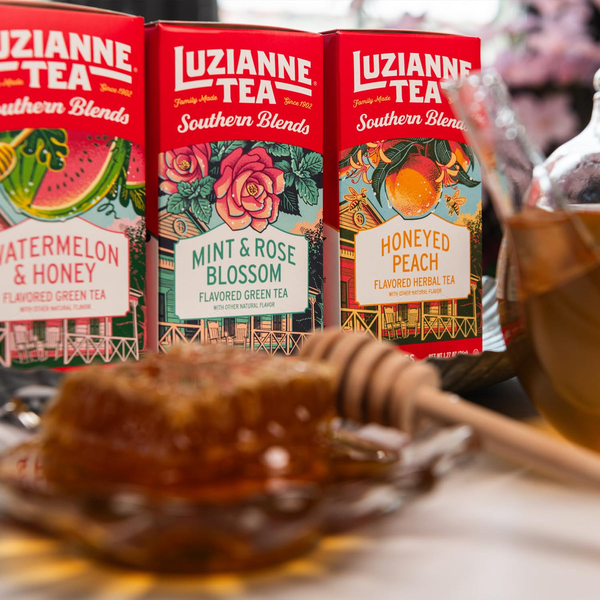 Luzianne Southern Blends Watermelon & Honey Flavored Herbal Tea Bags, 18Ct Box (Pack Of 1)