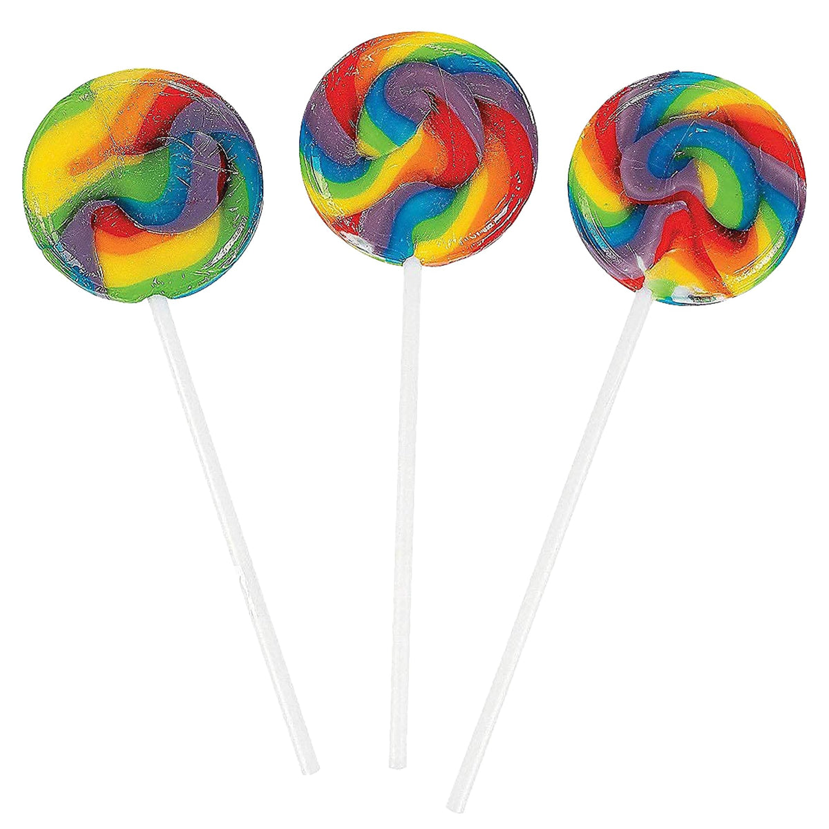 Fun Express Mini Rainbow Swirl Lollipops- Pack Of 38, 1.25 Pounds