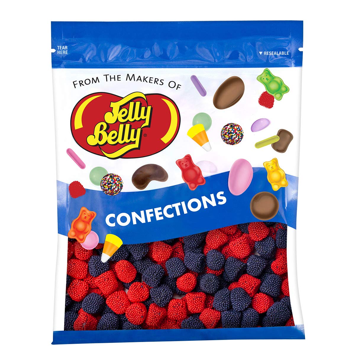 Jelly Belly Strawberries And Blueberries Candy - 1 Pound (16 Ounces) Resealable Bag - Genuine, Official, Straight From The Source