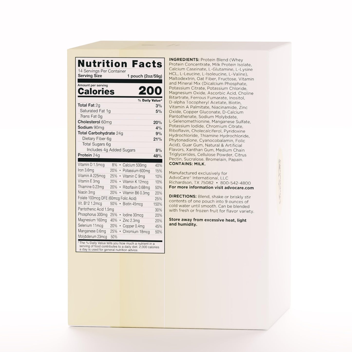Advocare Meal Replacement Shake - Convenient, Delicious Shake Mix With Vitamins, Fiber & Protein - Contains Whey Protein, Oat Fiber, Biotin & More - Vanilla, 14 Pouches