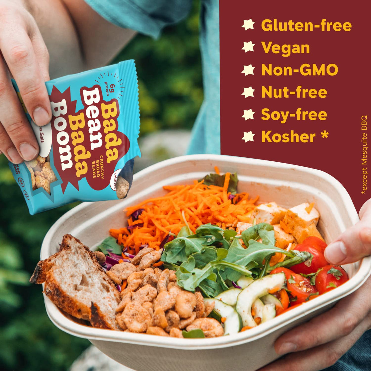 Enlightened Bada Bean Bada Boom Plant-Based Protein Snacks, Vegan, Gluten-Free, 1 Ounce (Pack of 24)