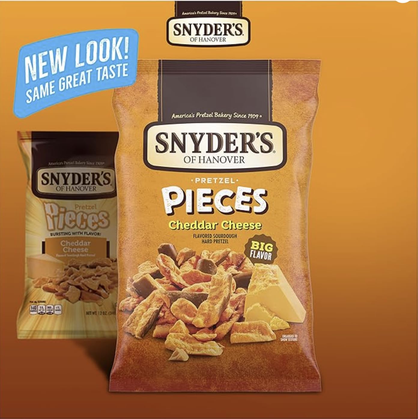SUPERDEALS Snyders of Hanover Cheddar Cheese Pretzel Pieces, 2.25 oz Pack of 12 with Mystery Gift