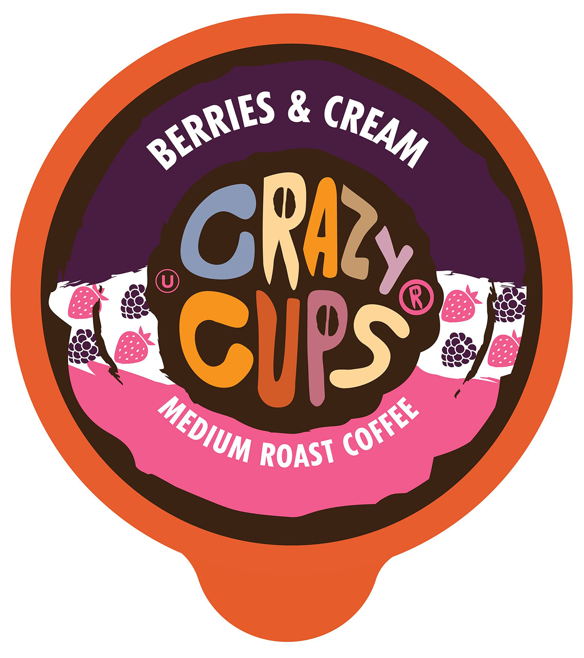 Crazy Cups Flavored Coffee Pods, Berries & Cream, Medium Roast, 88 Count (Pack of 4), Compatible with Keurig K Cup Machines