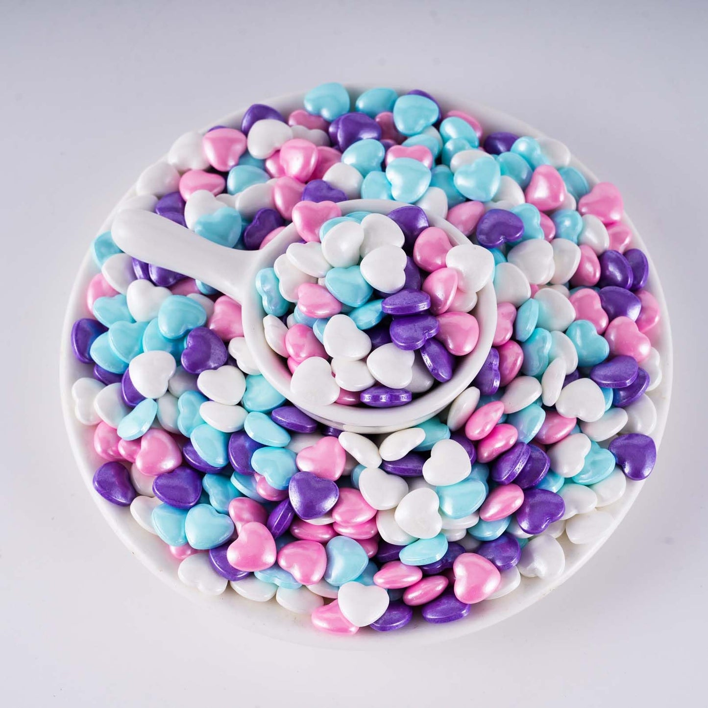 KASVAN Mixed Heart Shapes Sprinkles, Edible Candy Pearls, 130g/4.58 Oz, Cake Decorations, Ice Cream Toppings, Cookie Decorating