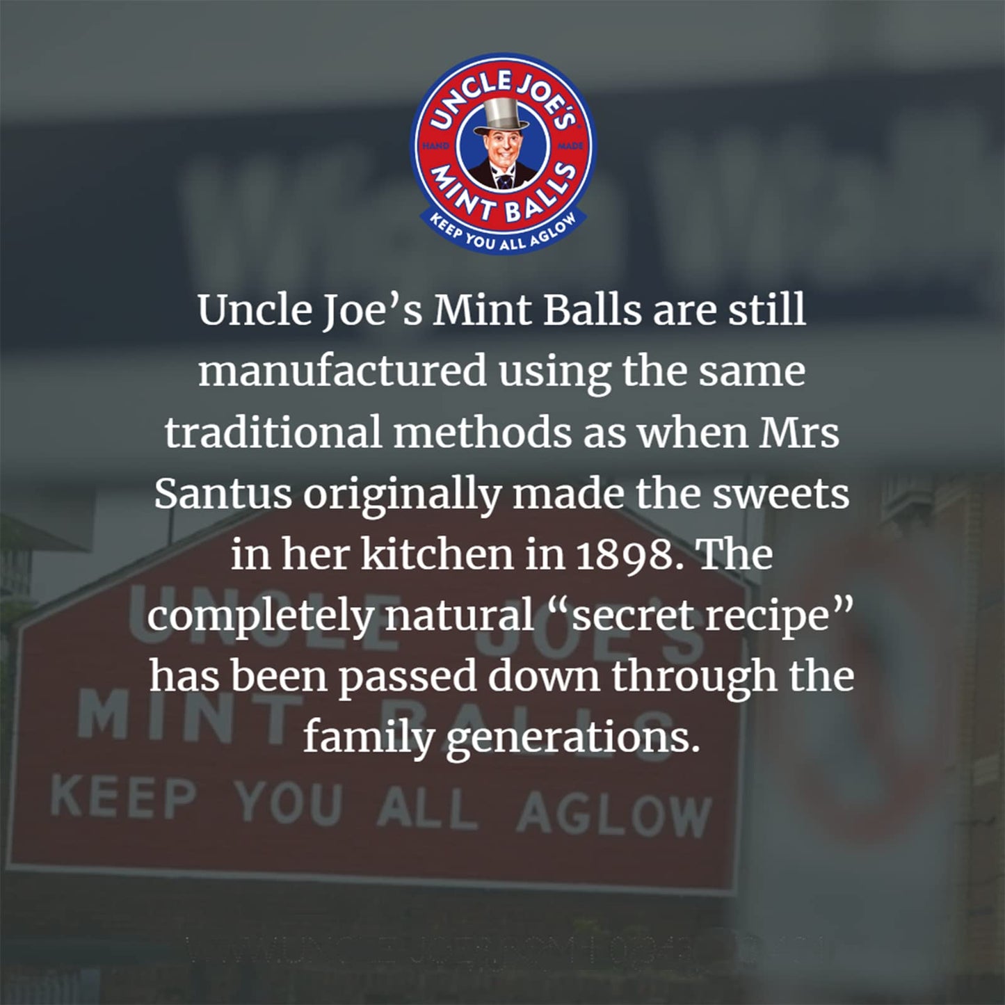 Uncle Joes Mint Balls | Handcrafted British Candy | with Peppermint Oil | Long Lasting & Breath Refreshing Minty Flavor | Indiv