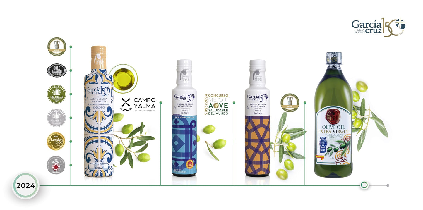 García DE LA Cruz Organic Extra Virgin Olive Oil, Almond and Tomato Tones, 250 ml Glass Bottle