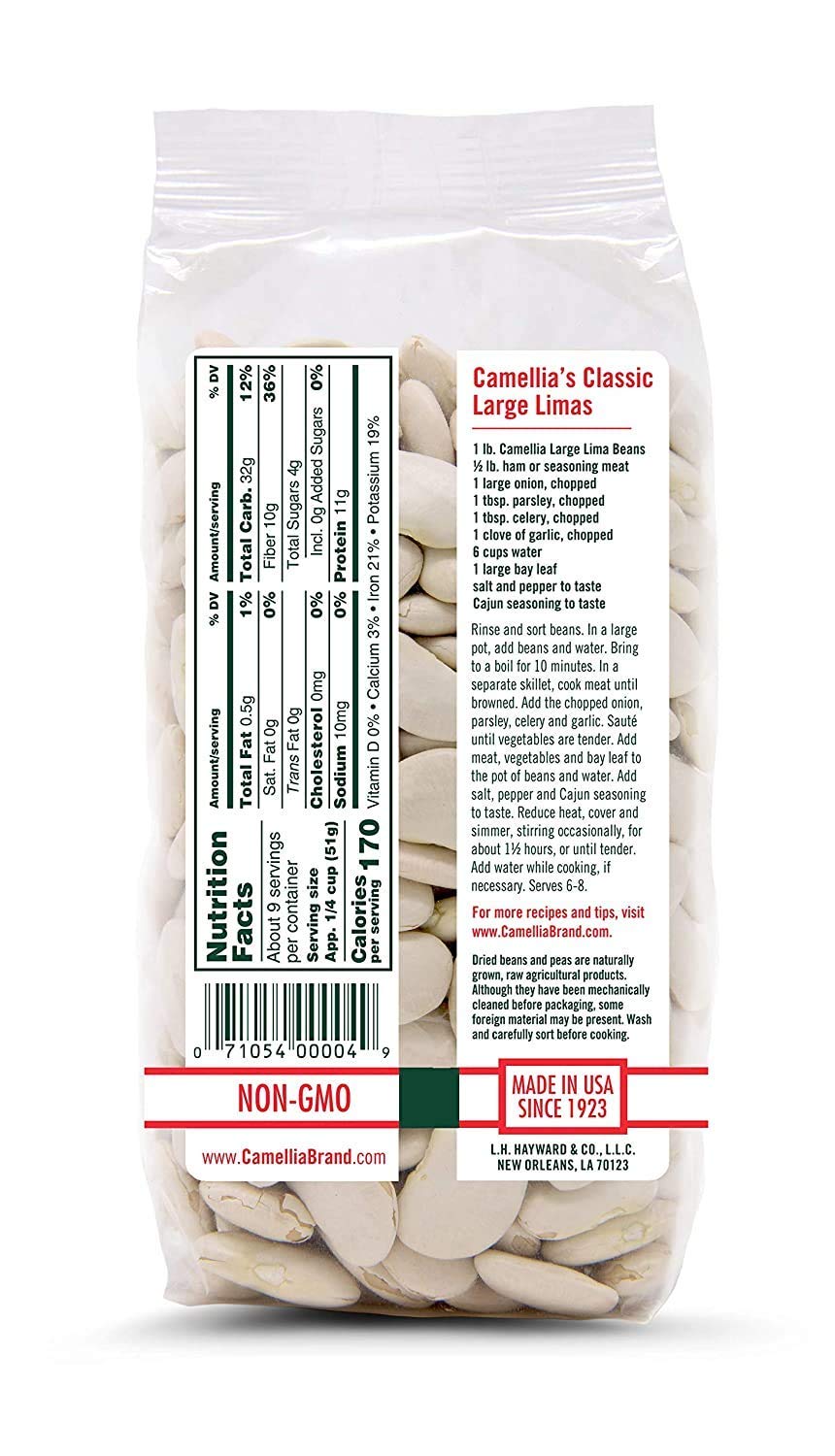 Camellia Brand Dried Large Lima Beans, 1 Pound (Pack Of 12)