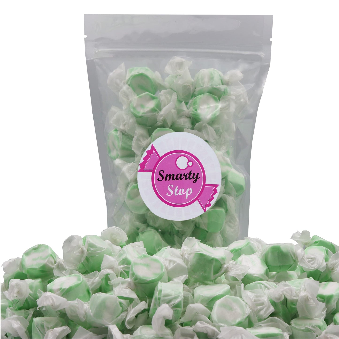 Gourmet Soft And Chewy Salt Water Taffy Candies - Individually Wrapped - Bulk Bags (Spearmint, 5 Pound (Pack Of 1))
