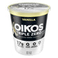 Oikos Triple Zero Vanilla Nonfat Greek Yogurt Tub, 0% Fat, 0g Added Sugar and 0 Artificial Sweeteners, Just Delicious High Prote