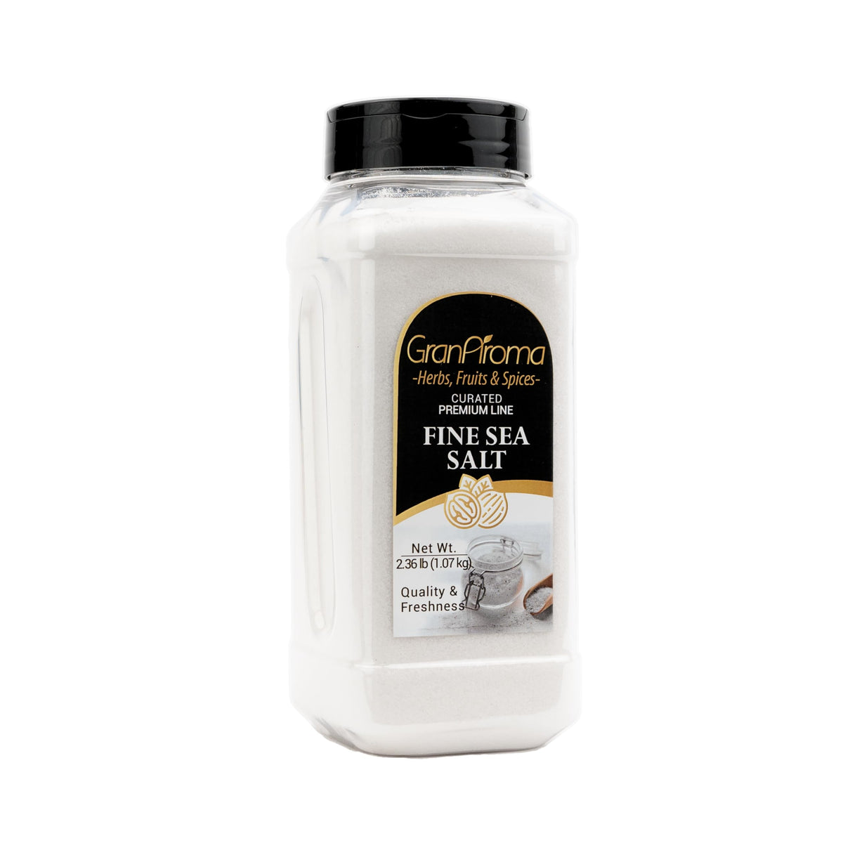 GranAroma Fine Sea Salt, Kitchen Essential, Garnish, Mediterranean Sea Salt (2.36 Pound)