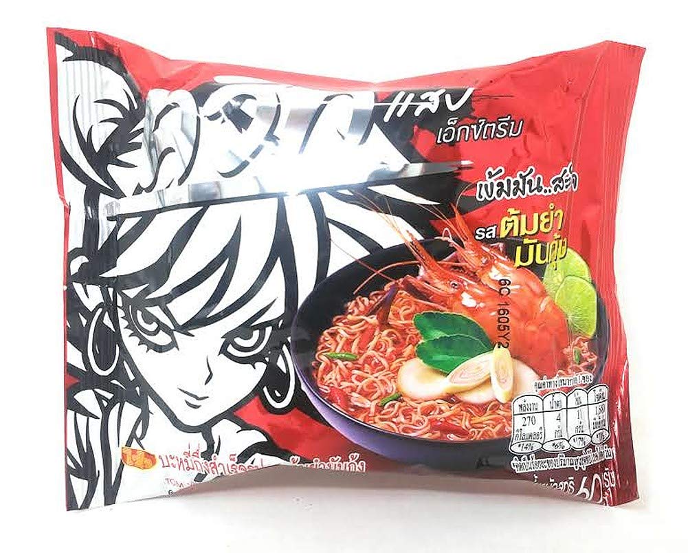 Wai Wai Tom Yum Mun Goong Instant Noodle, 2.1Oz (60G), 15 Pack