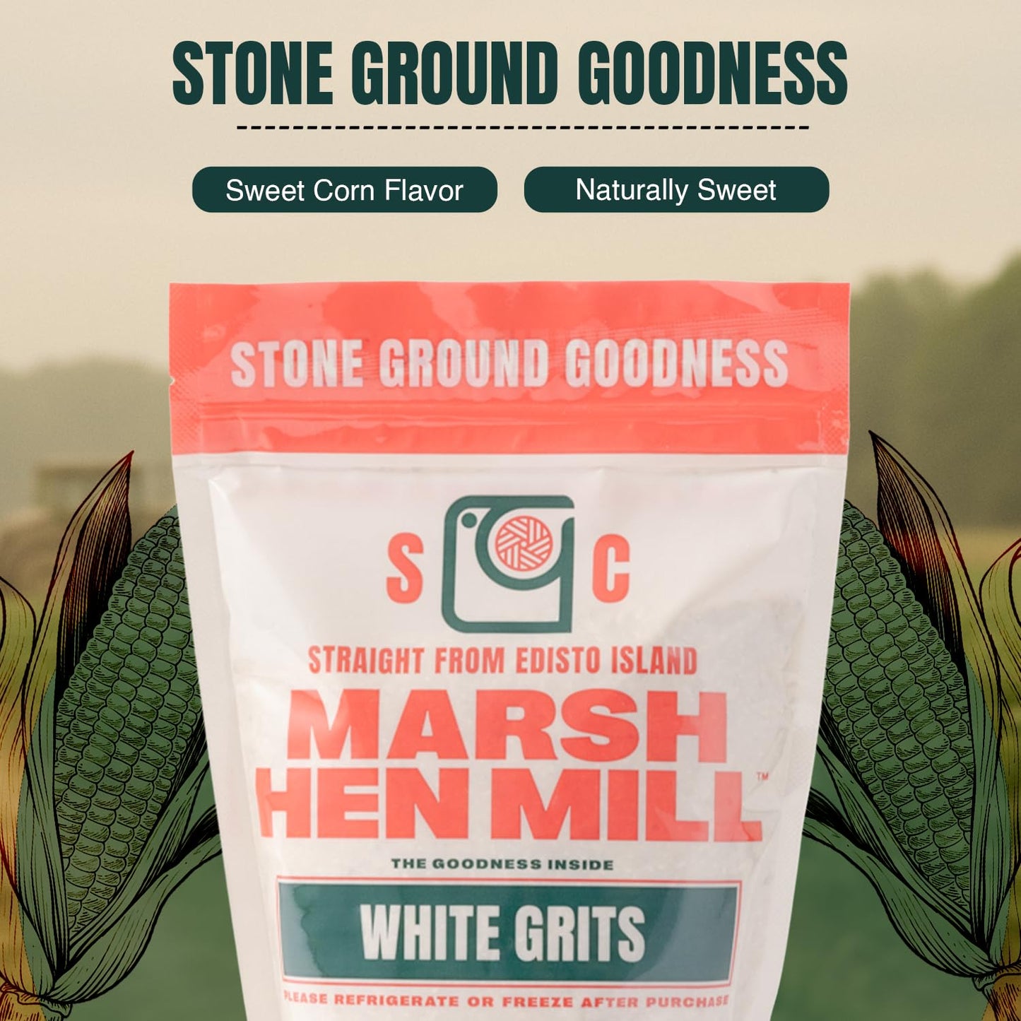 Marsh Hen Mill White Grits | Gluten-Free | Stone Ground | 24 oz | Instant for Quick Meals