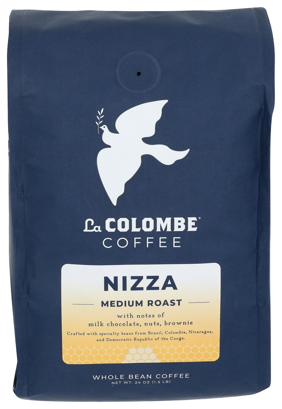La Colombe Nizza Medium Roast Whole Bean Coffee - Notes Of Milk Chocolate, Nuts & Brownie With Honey-Sweet Roasted Nuttiness, 24