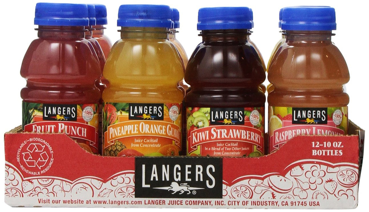 Langers Tropical Variety Pack Juice, 10 Fl Oz, Pack of 12