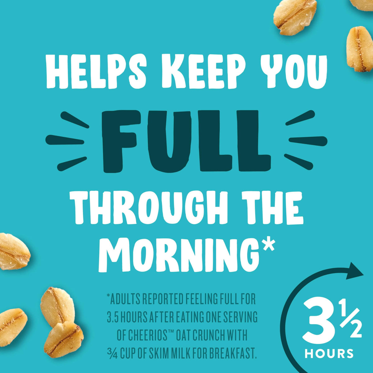 Cheerios Oat Crunch Almond Breakfast Cereal, Made with Whole Grain, Large Size, 18.2 oz