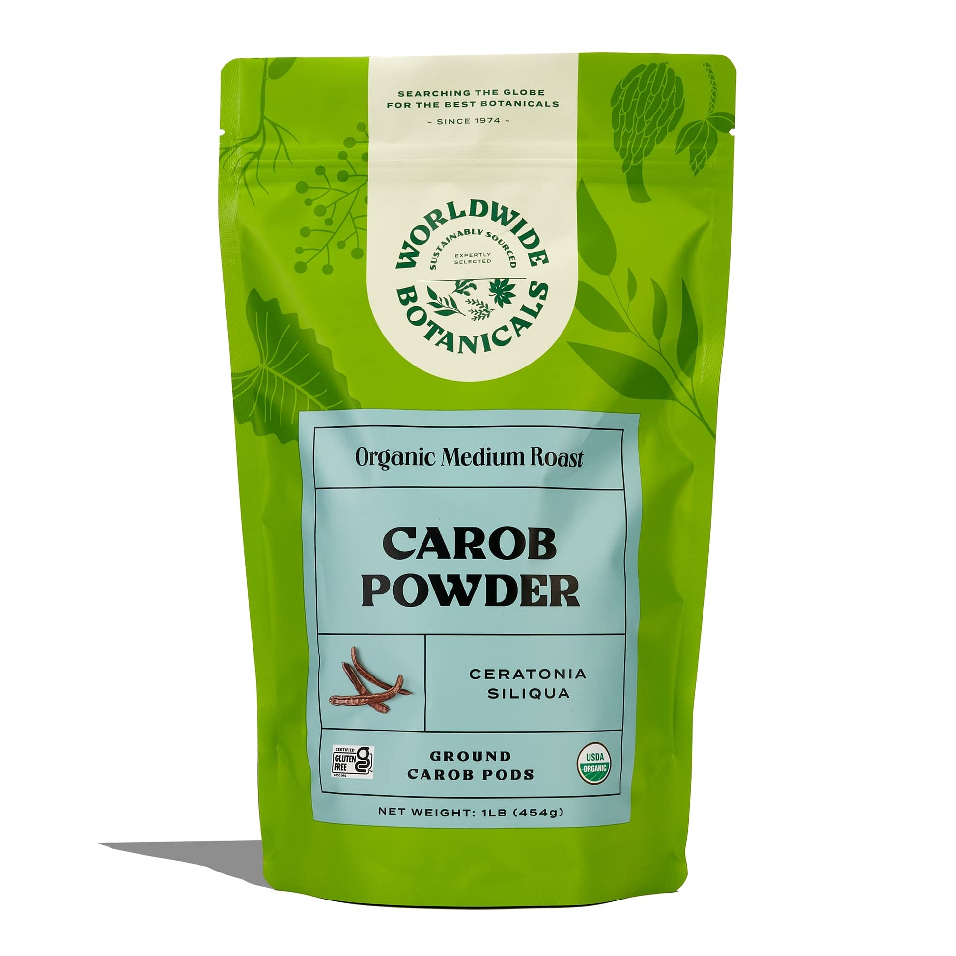 Worldwide Botanicals Organic Carob Powder – Caffeine Free, Gluten Free – 1 lb – Low Fat Cocoa Alternative