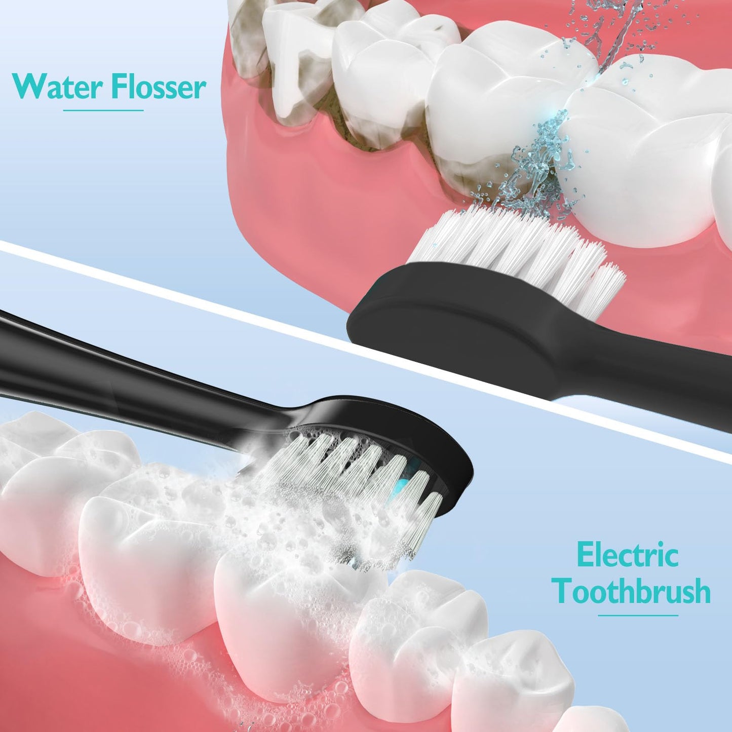 Replacement Brush Heads For ???????????????? ??????????-???????????? Flossing Toothbrush With Cover, Compact, 3 Count Black, Har