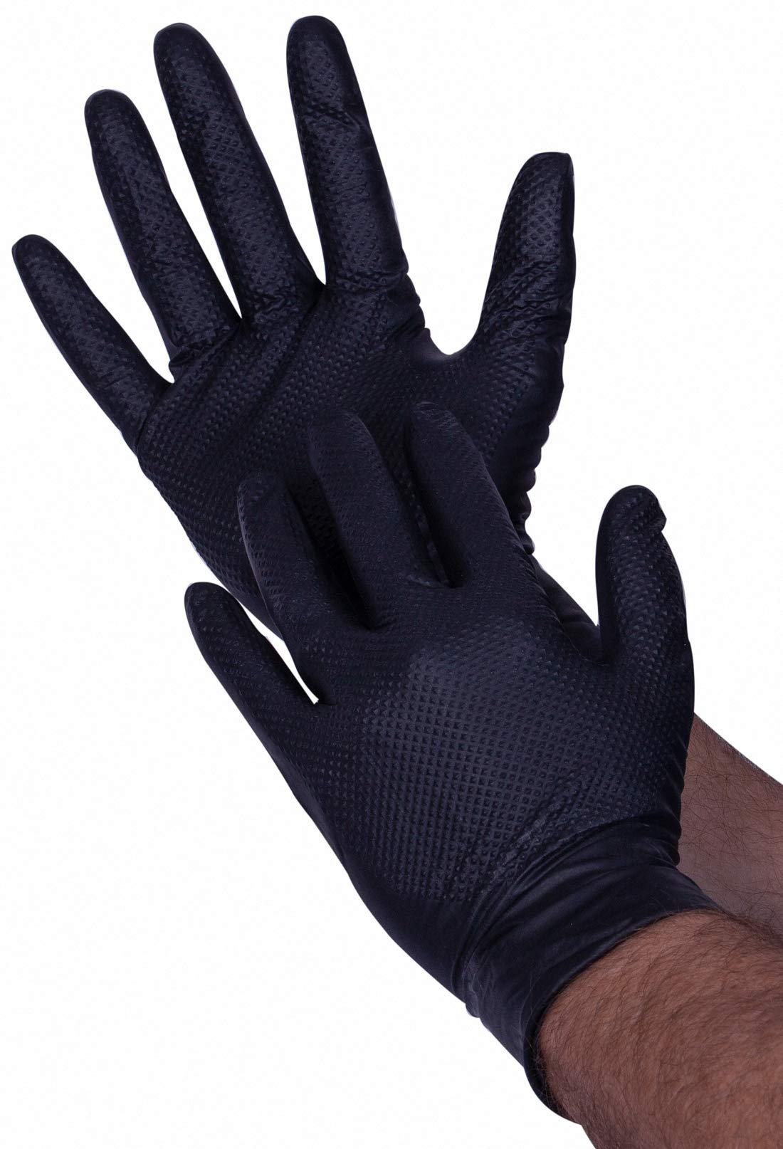 Premium Guard - Nitrile Gloves Heavy Duty 8 Mil Disposable, Powder Free, Black, 50 Gloves Per Box (Medium)
