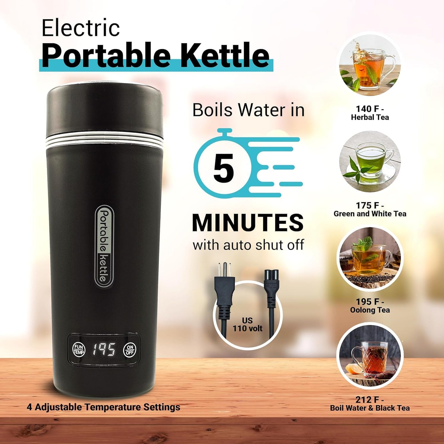 Tea Gift Set With Kettle – 26 -Piece Sampler For Women & Men, Insulated Mug, Assorted Organic Hrny & Sons Teas, Pure Honey & Accessories (Teal+Kettle - Hrny)