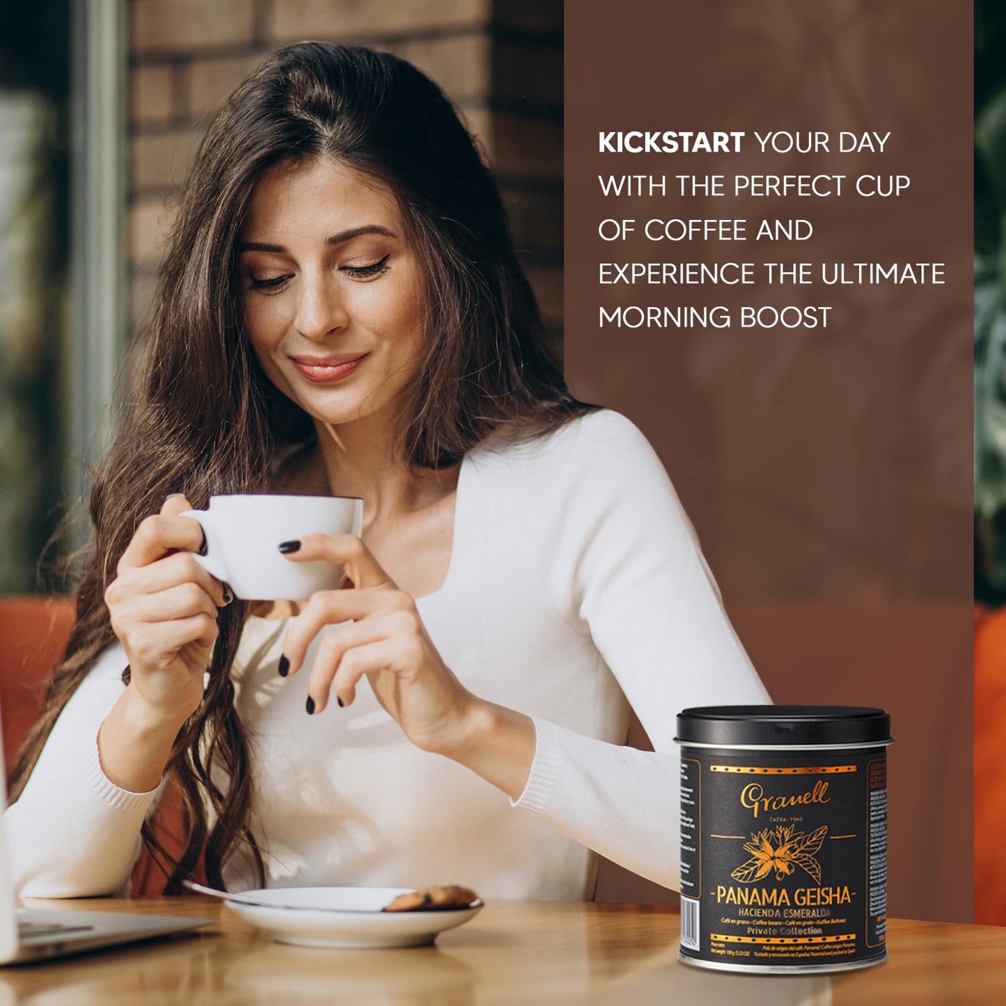 GRANELL CAFES Panama Geisha Coffee Beans, Medium Roast, 3.5 oz, Low Acid Gourmet Coffee for Coffee Lovers, Brown