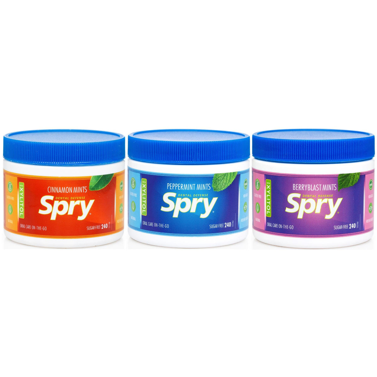 Spry Xylitol Variety Mints Sugar Free Candy - Promote Oral Health, Increase Saliva Production, Stop Bad Breath, Non-GMO, Gluten-