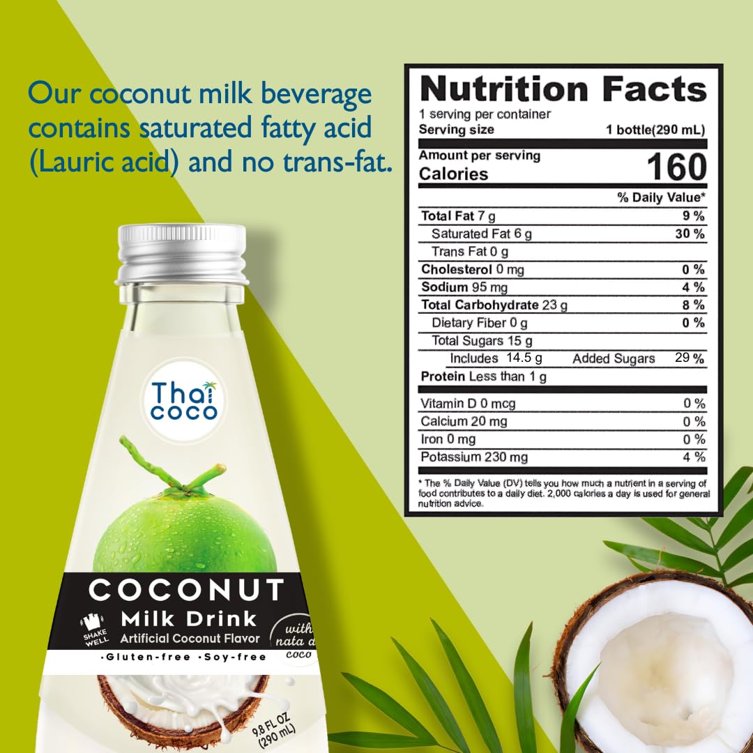 Thai Coco - Original Coconut Milk Drink with Nata De Coco - 9.8 fl. oz. 12 Pk