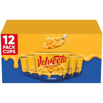 Velveeta Original Easy Mac Shells and Cheese (12 Microwaveable Cups)