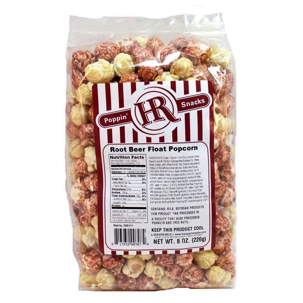 HR Poppin Snacks Root malt-inspired Float Popcorn - 4 Pack - Brown/White - Made in Nebraska