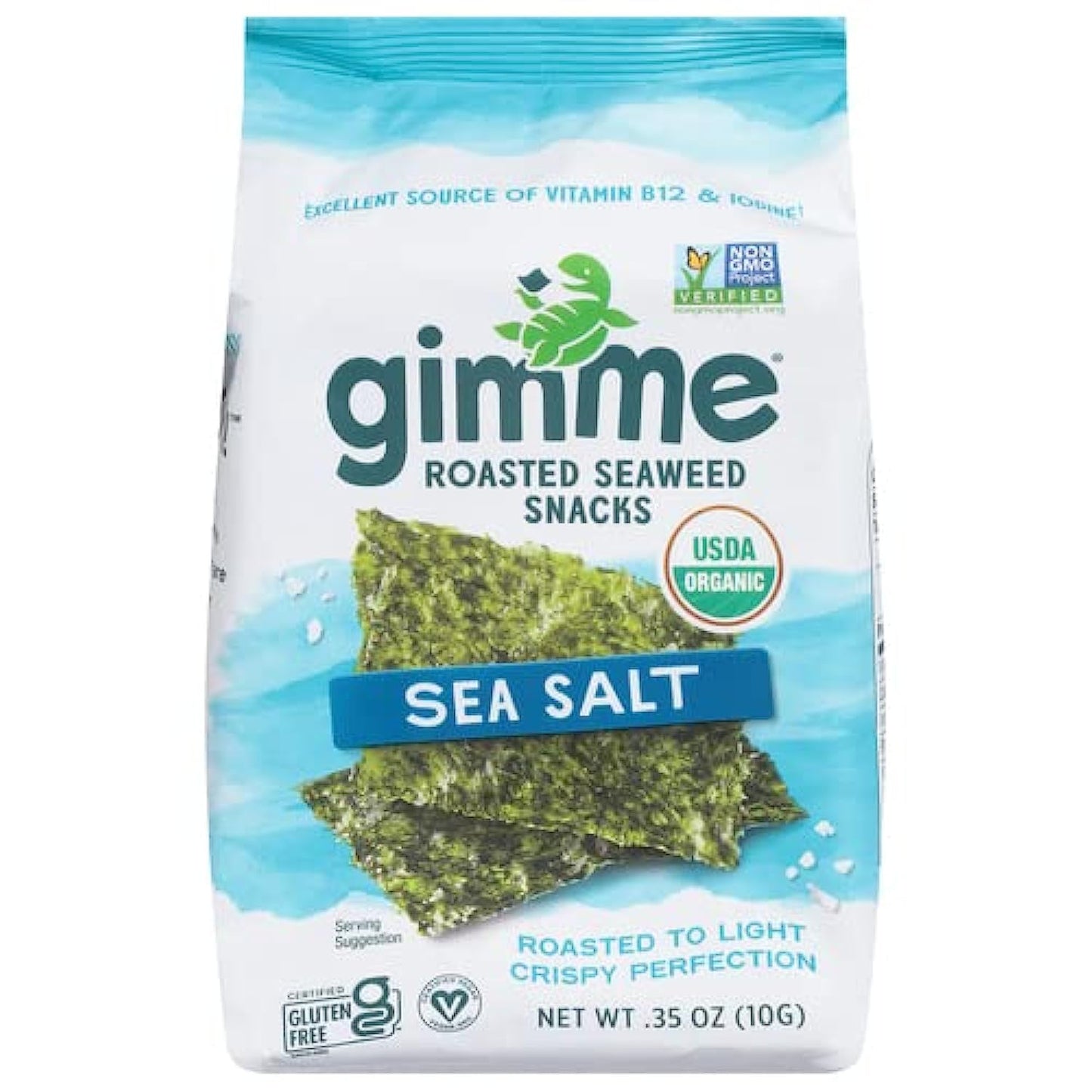 Gimme Organic Seaweed Chips - Sea Salt - Case Of 12 - 0.35 Oz.(D0102Hh8Jbv.)