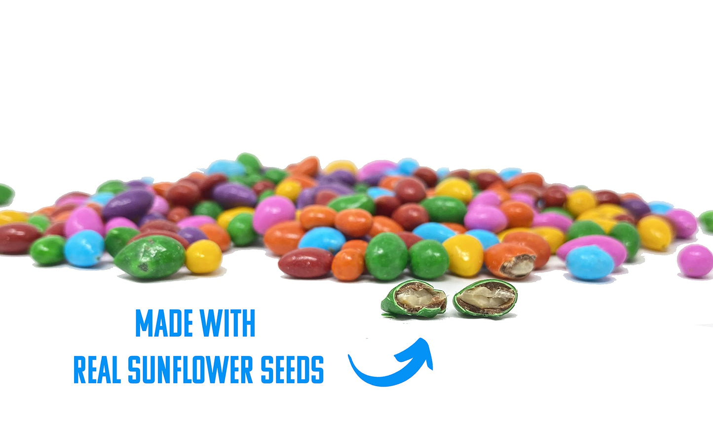Chocolate Covered Sunflower Seeds - Multicolored Candy Coated Treats - Rainbow Sunny Seeds - Sweet and Crunchy Topping - 1 LB Re