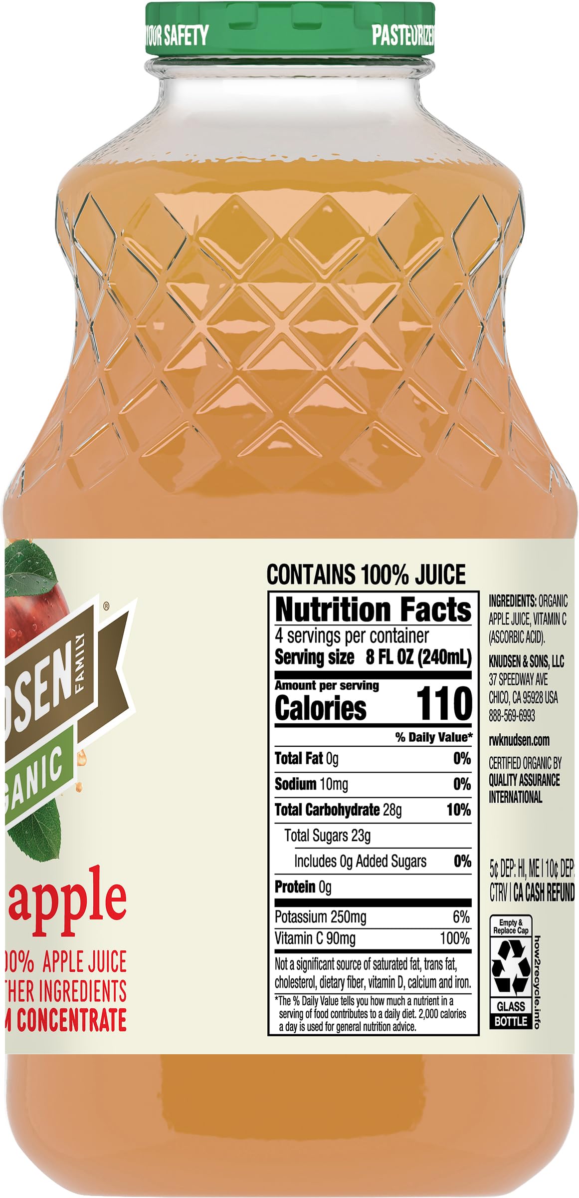 R.W. Knudsen, Organic Apple Juice, 32 Fl Oz