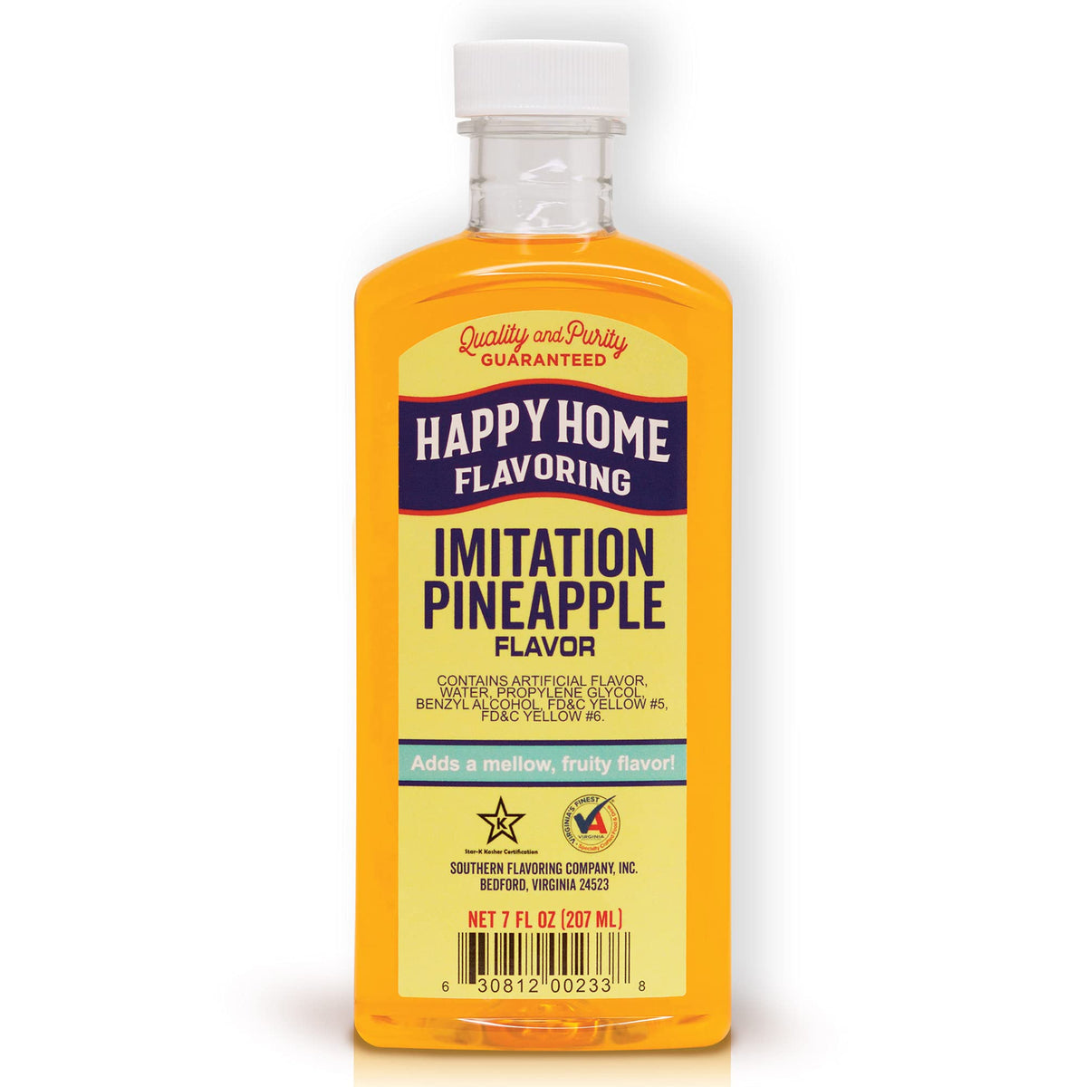 Happy Home Imitation Pineapple Flavoring, 7 oz, Certified Kosher, F233F