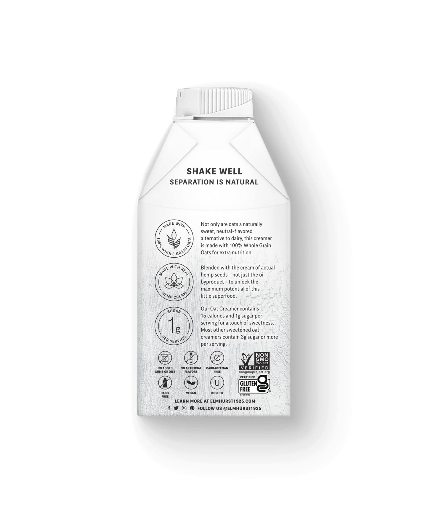 Elmhurst 1925 Caramel Macchiato Oat Creamer - 16 Ounce (Pack of 6) Dairy-Free, Vegan, Kosher, Low Sugar, Shelf Stable Creamer Ma