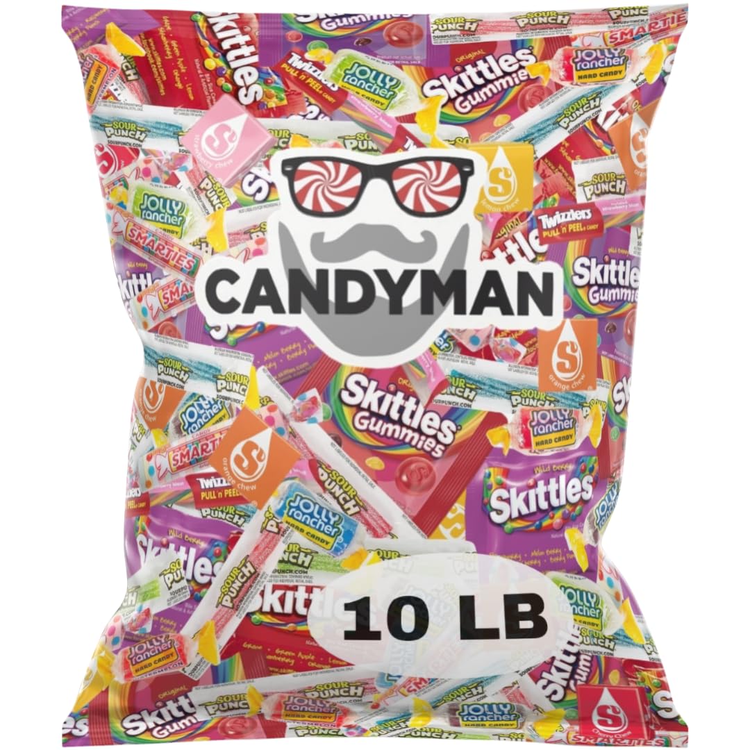 CANDYMAN Assorted Candy Variety Pack 10lbs of Pinata Stuffers  Bulk Candy for Party Favors Goodie Bags for Birthday Party  Candies in Bulk Individually Wrapped