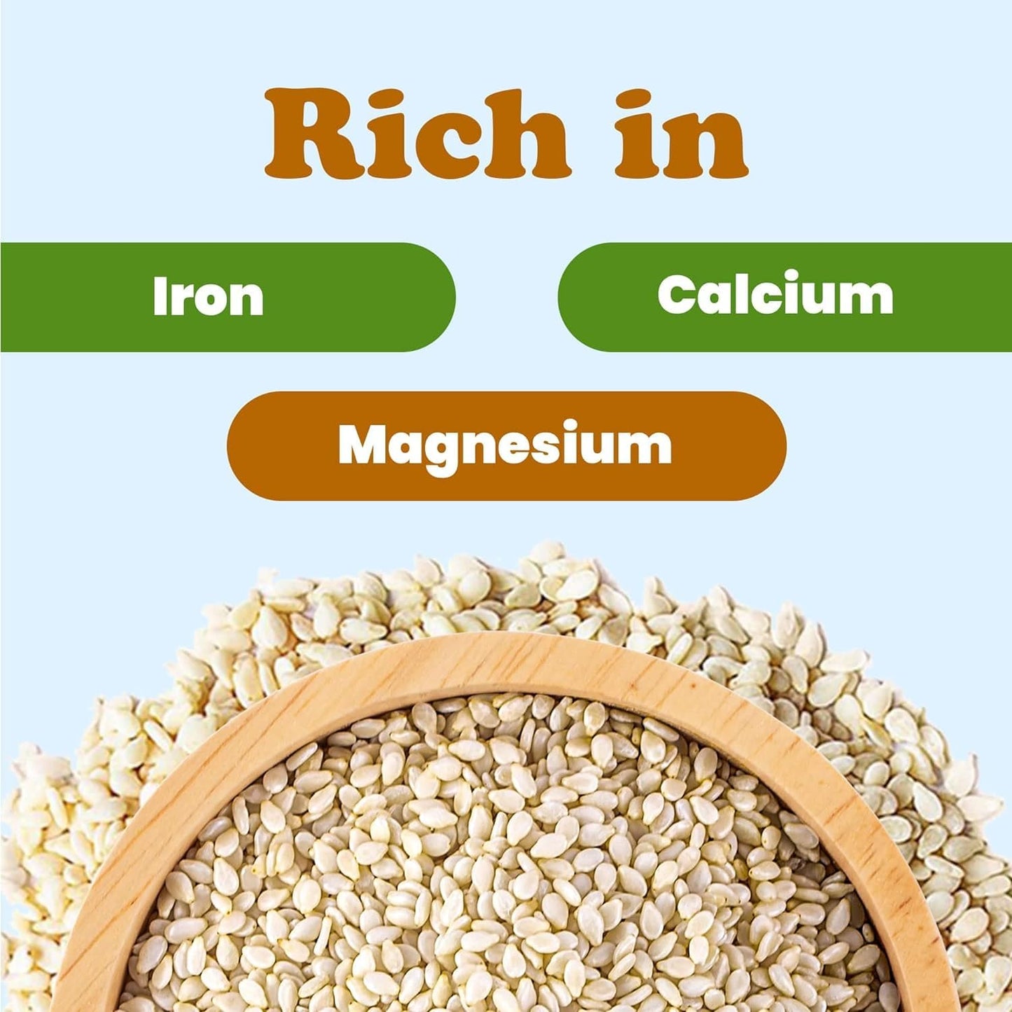 Food to Live Organic Hulled Sesame Seeds, 6 Pounds - Whole Raw White Sesame Seeds, Non-GMO, Kosher, Vegan, Unroasted, Bulk. High
