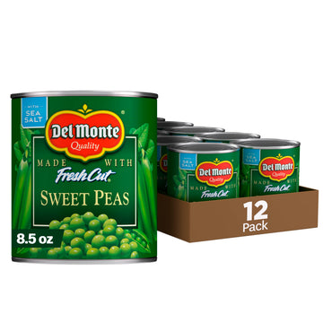 Del Monte FRESH CUT Sweet Peas, Canned Vegetables, 12 Pack, 8.5 oz Can