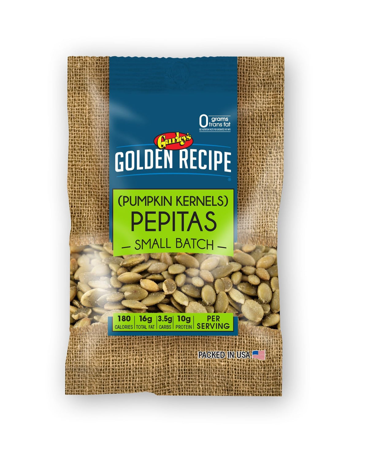 Gurley's Golden Recipe Pepitas, Raw Pumpkin Kernels, 3.2 oz (Pack of 8)