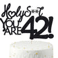 Happy 42Nd Birthday Cake Topper 42 Birthday Cake Toppers-Black Glitter, Funny 42 Cake Topper For Men,42 Cake Decorations For Wom