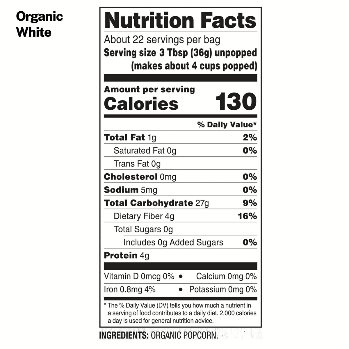 Black Jewell Organic White Popcorn Kernels, Organic Select White, 28.35Oz (Pack Of 3)