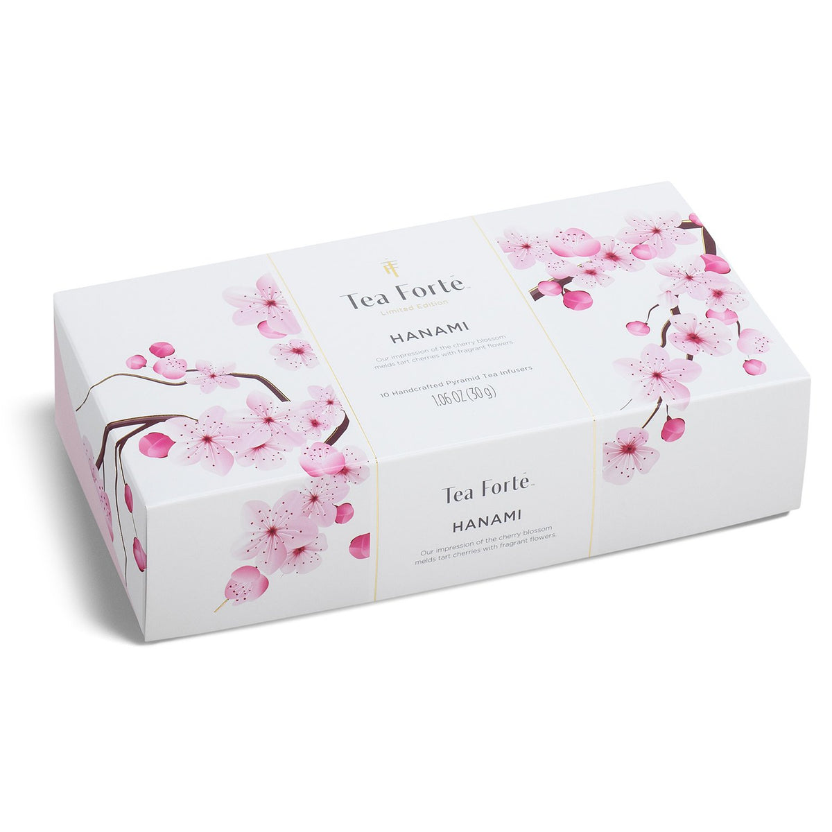 Tea Forte Cherry Blossom Organic Green Tea, Petite Presentation Box Tea Sampler Gift Set With 10 Handcrafted Pyramid Tea Infusers